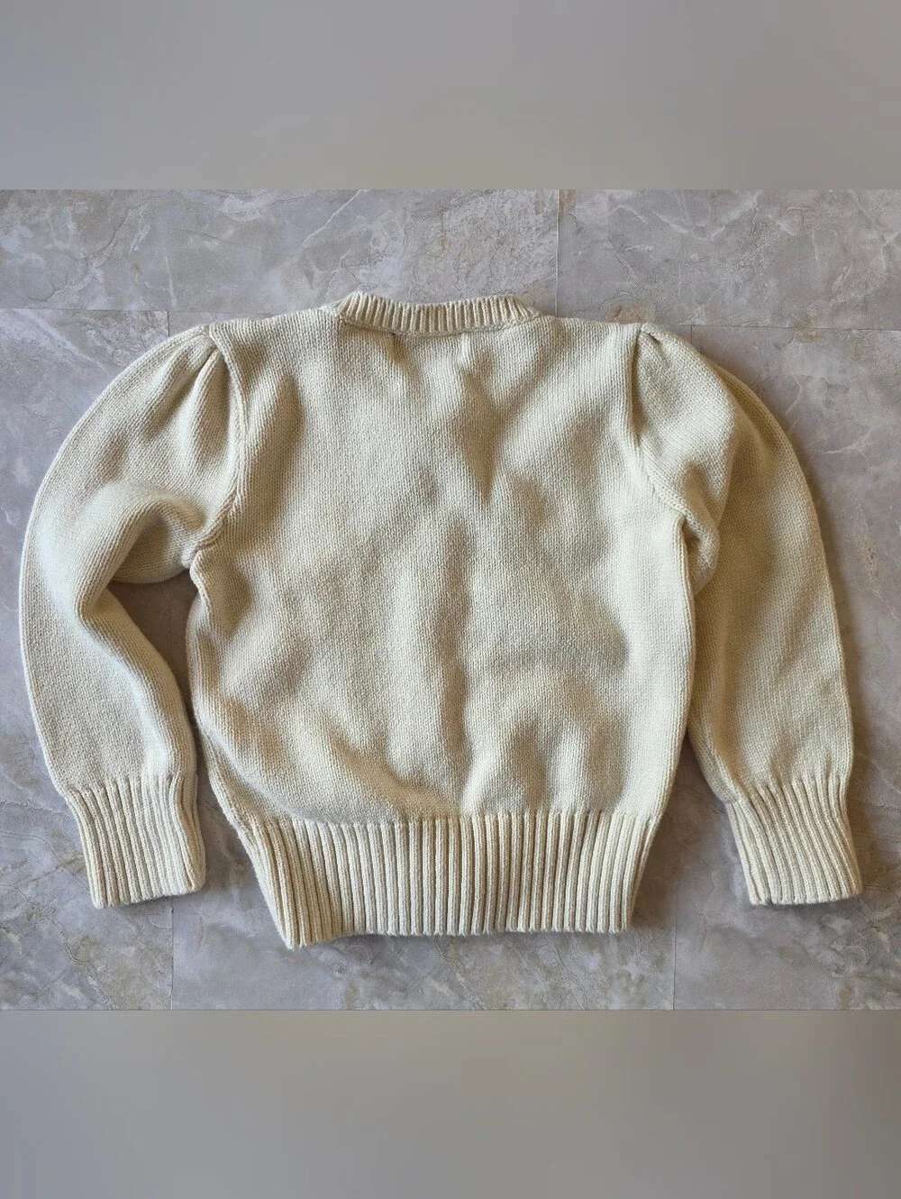Ralph Lauren Girls 3T Cotton Wool Cream Sweater Dog Intarsia Preppy Old Money